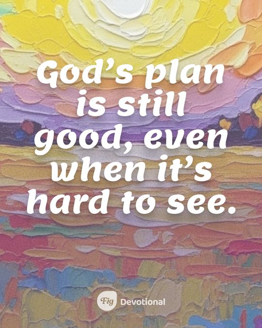 Fig Devotional keepsake card reading: God’s plan is still good, even when it’s hard to see.